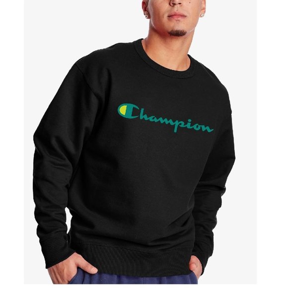 Champion Men's Script Logo-Print Fleece Sweatshirt - Picture 1 of 2